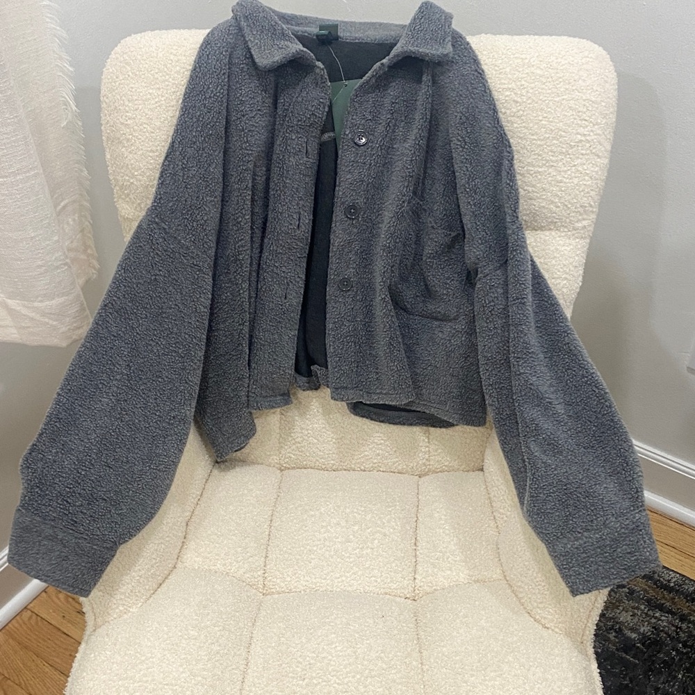 Cozy Gray Button-Up Jacket